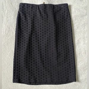 Premise black pencil skirt with velvet dots and golds zipper
